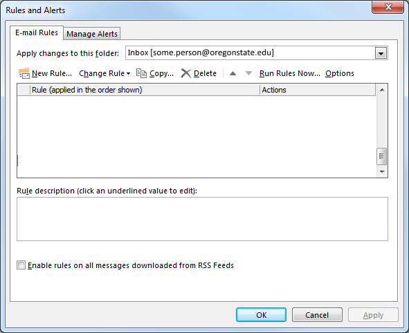 Creating Rules In Outlook | Forestry Computing Helpdesk