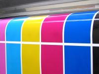 Decorative: color poster on a large printer